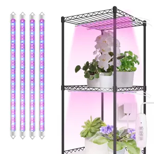 (12 Sets - Wholesale) EASY GROW LED Grow Light Bars, Red and Blue, 4 Pack with Timer and Controller