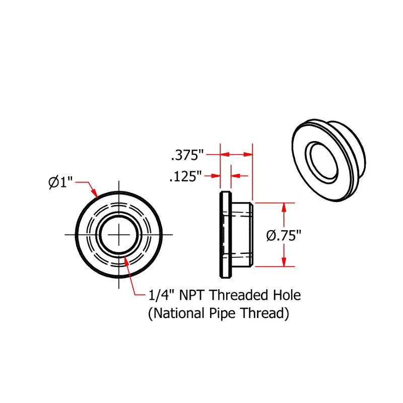 1/4 NPT Steel Weld In Petcock Bungs by TC Bros