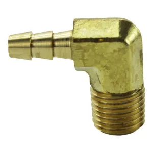 1/4" Hose Barb 90 Degree Elbow 1/4" NPT Brass (sold each)