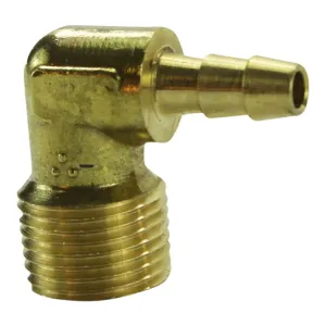 1/4" Hose Barb 90 Degree Elbow 3/8" NPT Brass (sold each)
