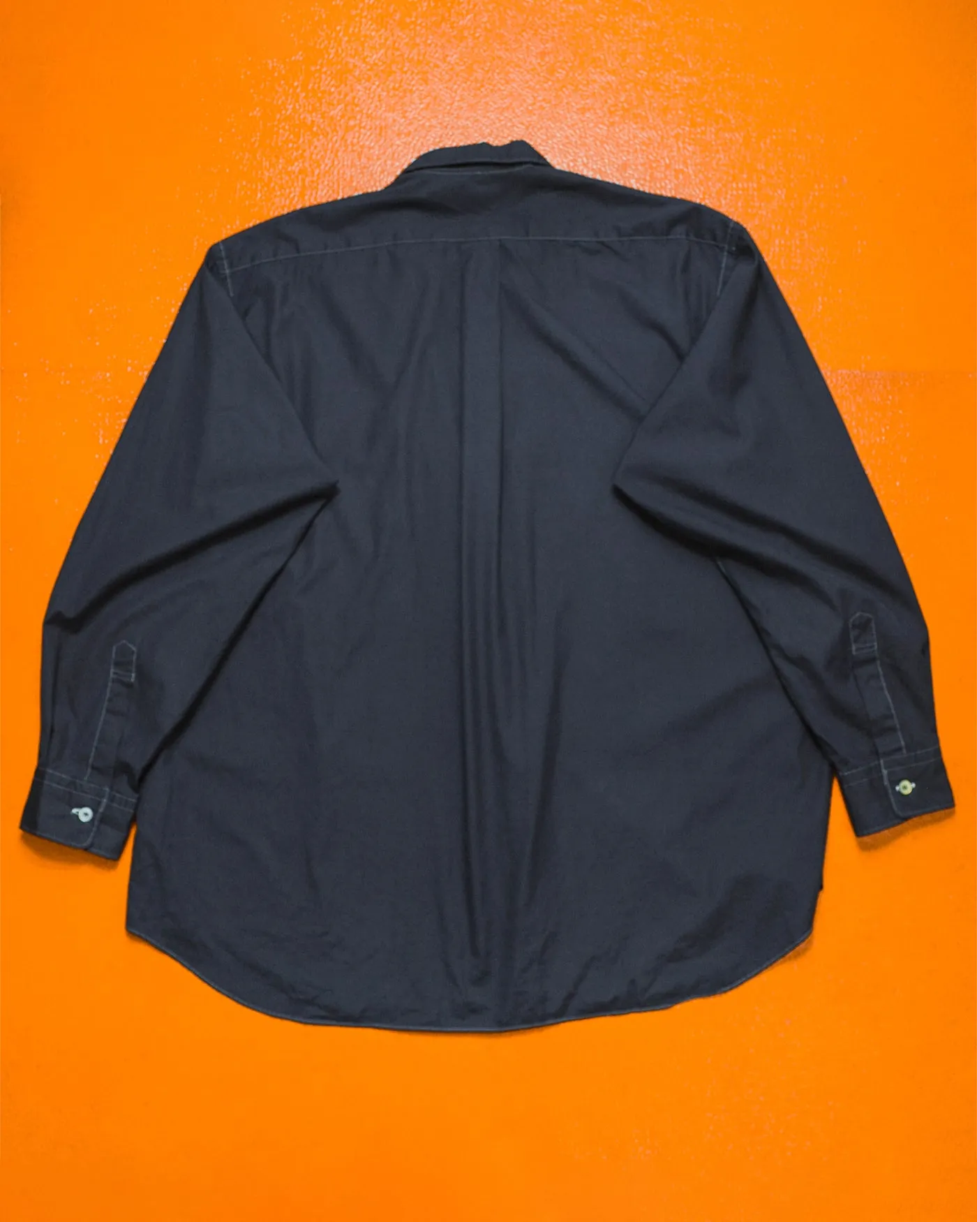 1990 Navy Metal Ring Closure Contrast Stitch Shirt (~L~)