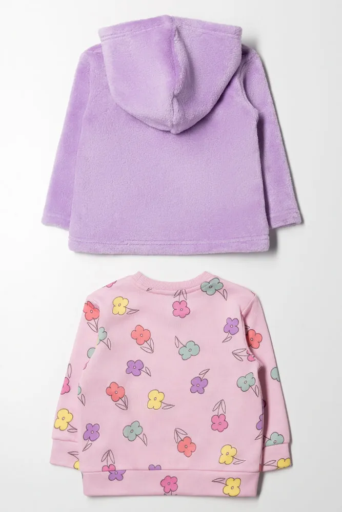 2 Pack Tracktops Pink And Lilac