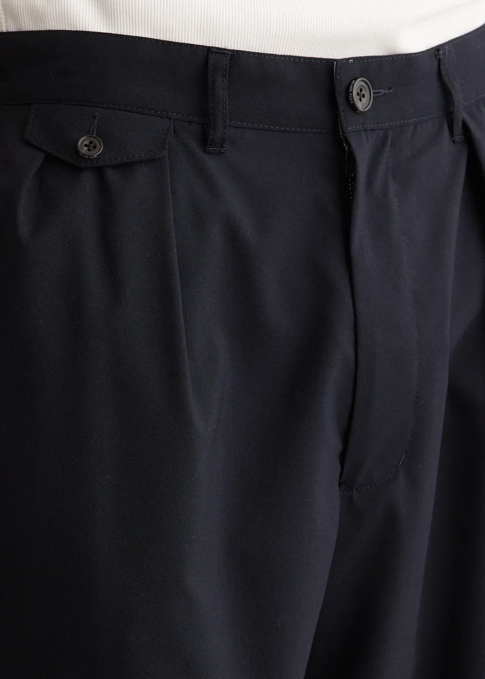 2 Pleats Wool Tropical Pants