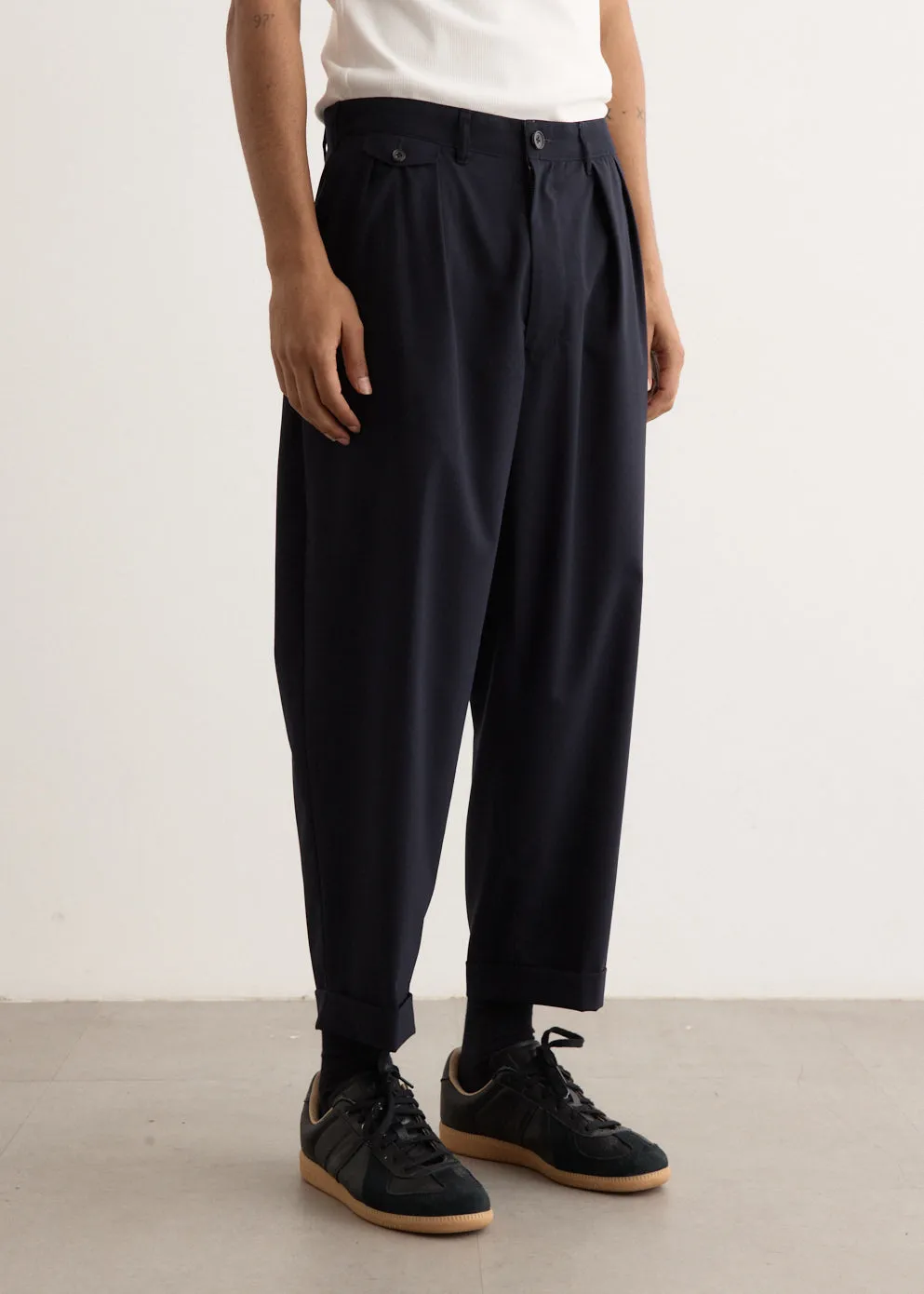 2 Pleats Wool Tropical Pants