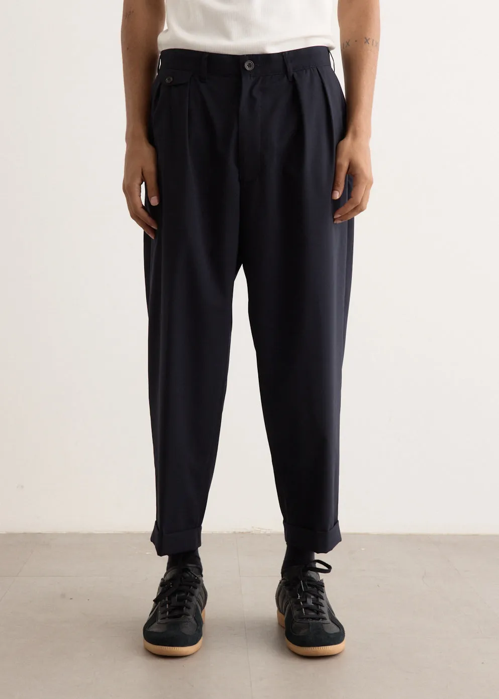 2 Pleats Wool Tropical Pants