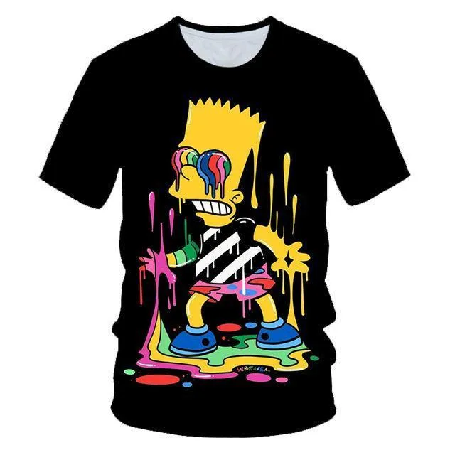 2019 Graffiti Funny Simpsons kerchief printed 3d Men Women t-shirt casual Harajuku Cartoon tshirt Street Wearing Drop Ship