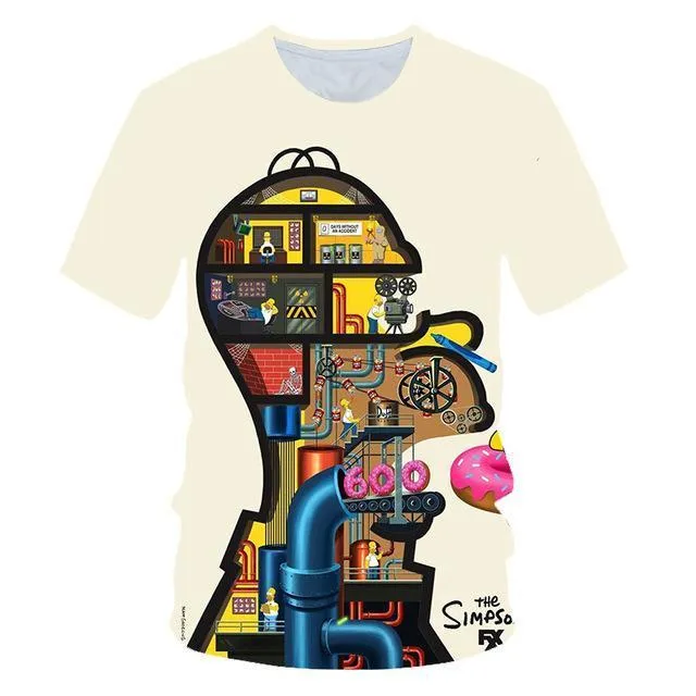 2019 Graffiti Funny Simpsons kerchief printed 3d Men Women t-shirt casual Harajuku Cartoon tshirt Street Wearing Drop Ship