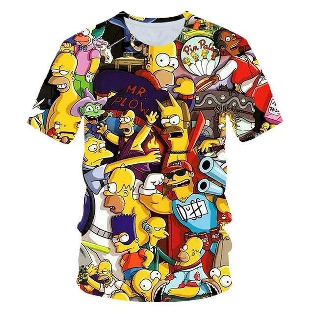 2019 Graffiti Funny Simpsons kerchief printed 3d Men Women t-shirt casual Harajuku Cartoon tshirt Street Wearing Drop Ship