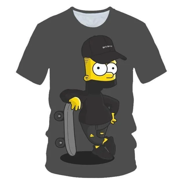2019 Graffiti Funny Simpsons kerchief printed 3d Men Women t-shirt casual Harajuku Cartoon tshirt Street Wearing Drop Ship