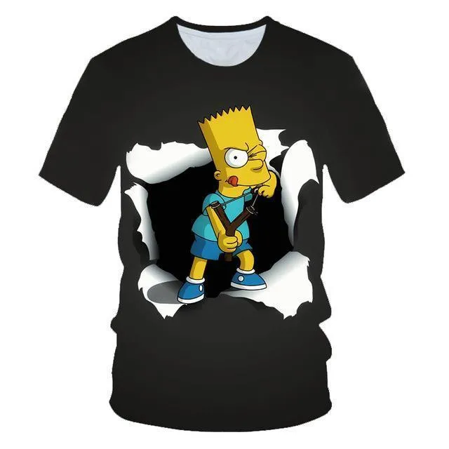 2019 Graffiti Funny Simpsons kerchief printed 3d Men Women t-shirt casual Harajuku Cartoon tshirt Street Wearing Drop Ship