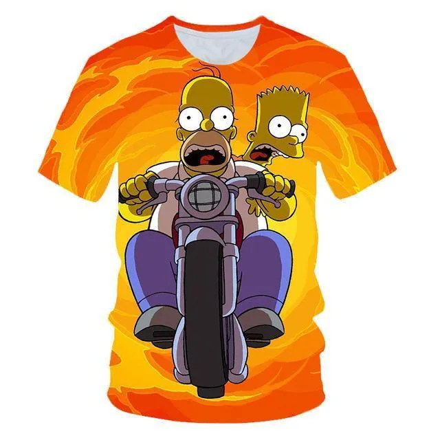 2019 Graffiti Funny Simpsons kerchief printed 3d Men Women t-shirt casual Harajuku Cartoon tshirt Street Wearing Drop Ship