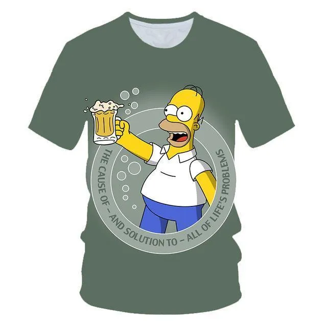 2019 Graffiti Funny Simpsons kerchief printed 3d Men Women t-shirt casual Harajuku Cartoon tshirt Street Wearing Drop Ship