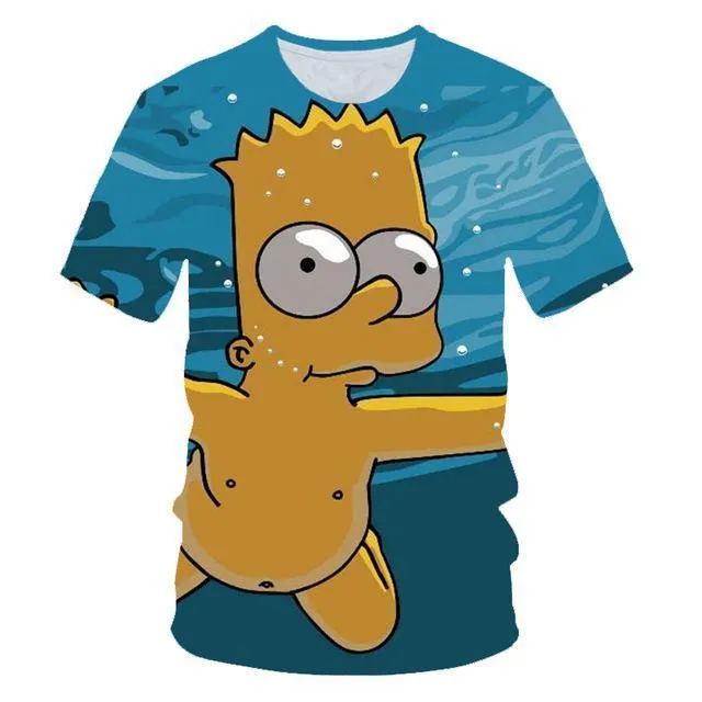 2019 Graffiti Funny Simpsons kerchief printed 3d Men Women t-shirt casual Harajuku Cartoon tshirt Street Wearing Drop Ship