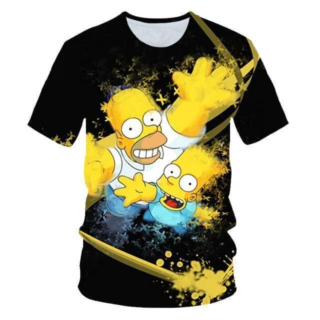 2019 Graffiti Funny Simpsons kerchief printed 3d Men Women t-shirt casual Harajuku Cartoon tshirt Street Wearing Drop Ship