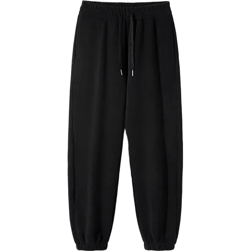 2024 New Winter Fleece Joggers Men Warm Sweatpants Double-Sided Velvet Loose Casual Pants Male Thick Thermal Trousers