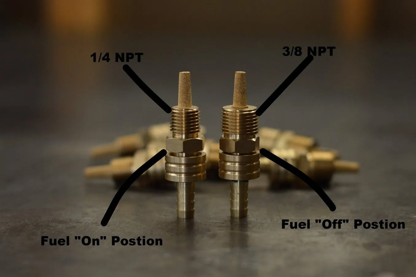 3/8" NPT Male Brass Fuel Petcock by Prism Supply Co