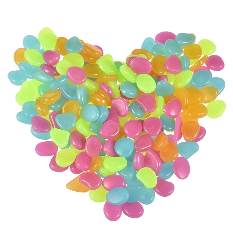 50Pcs Glow in the Dark Garden Pebbles Glow Stones Rocks for Walkways Garden Path Patio Lawn Garden Yard Decor