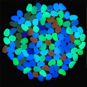 50Pcs Glow in the Dark Garden Pebbles Glow Stones Rocks for Walkways Garden Path Patio Lawn Garden Yard Decor