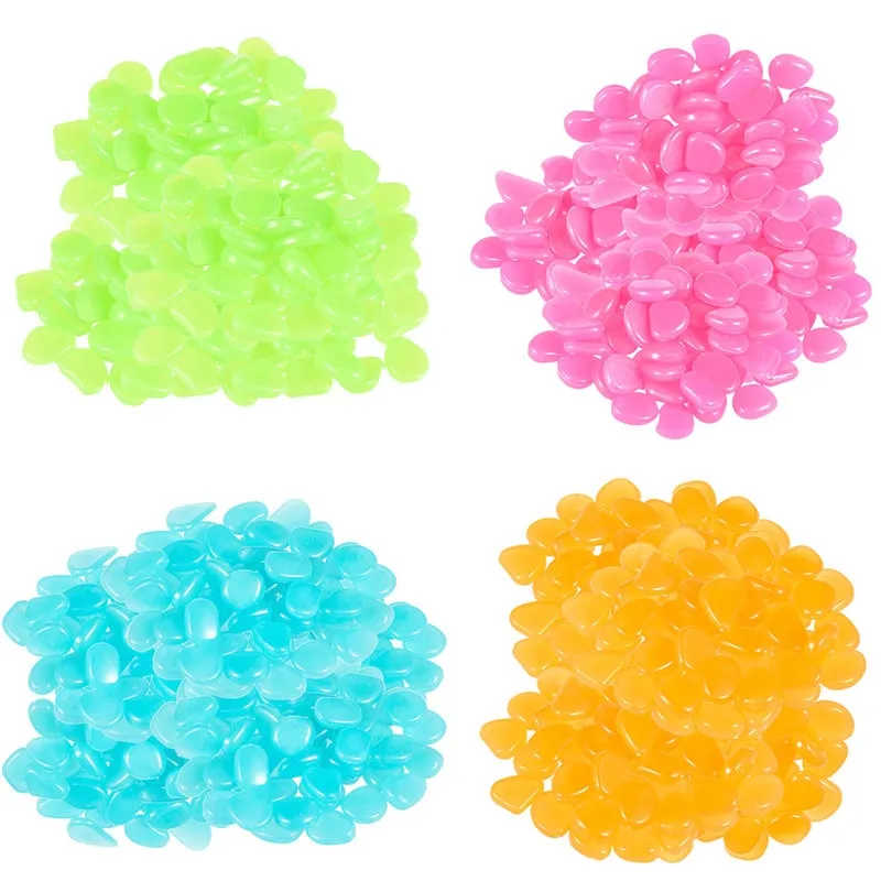 50Pcs Glow in the Dark Garden Pebbles Glow Stones Rocks for Walkways Garden Path Patio Lawn Garden Yard Decor