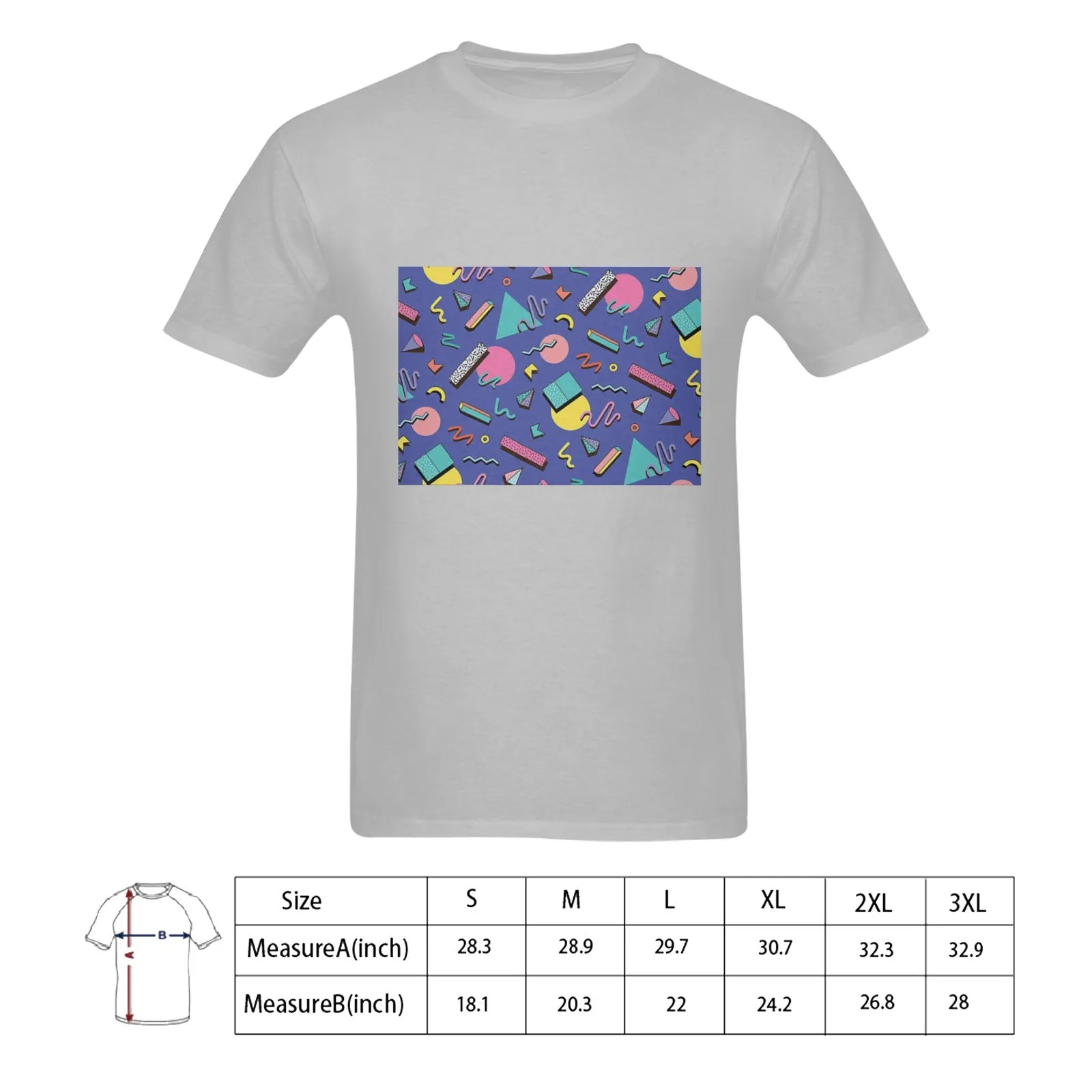 90s Purple Design Men's T-shirt 100% Cotton