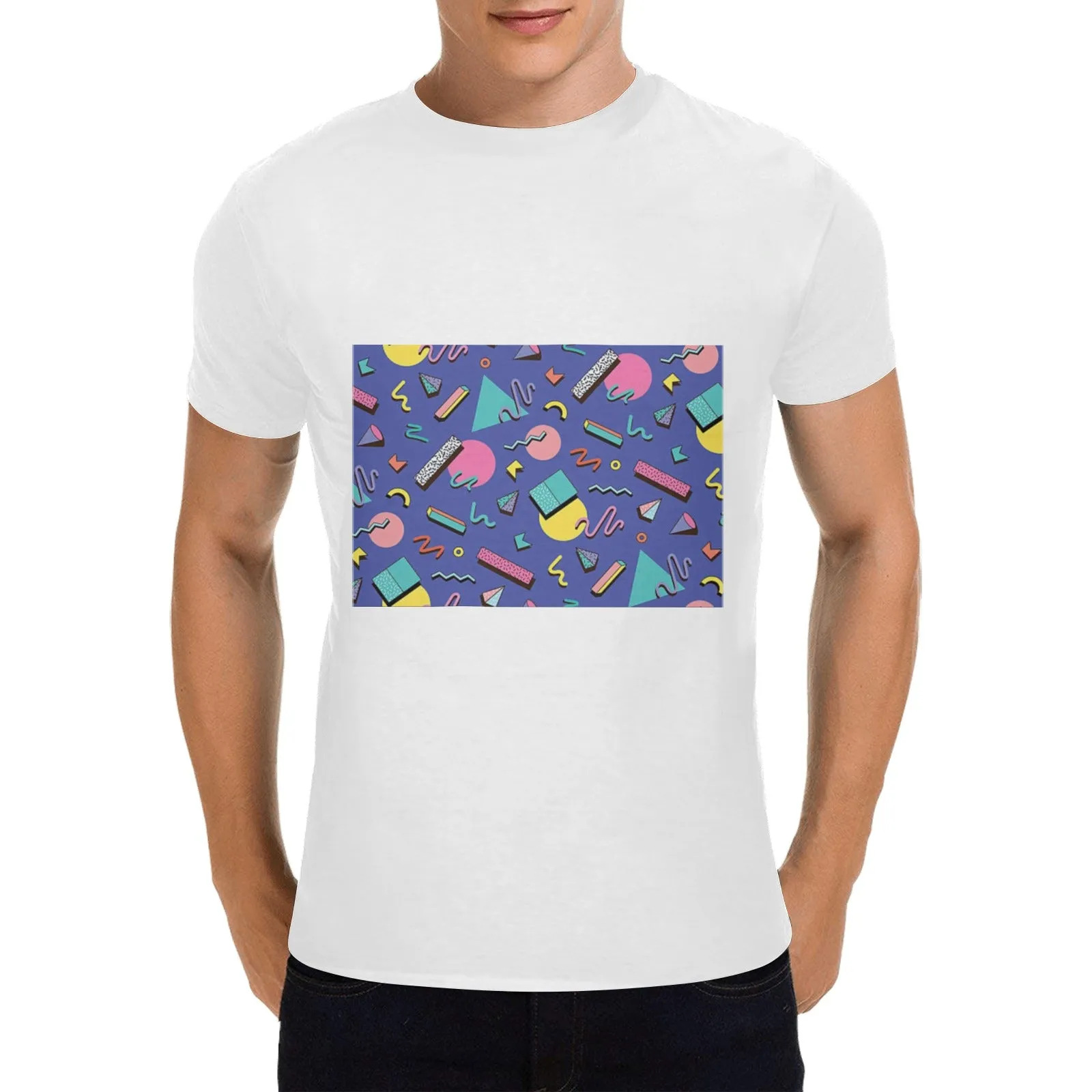 90s Purple Design Men's T-shirt 100% Cotton