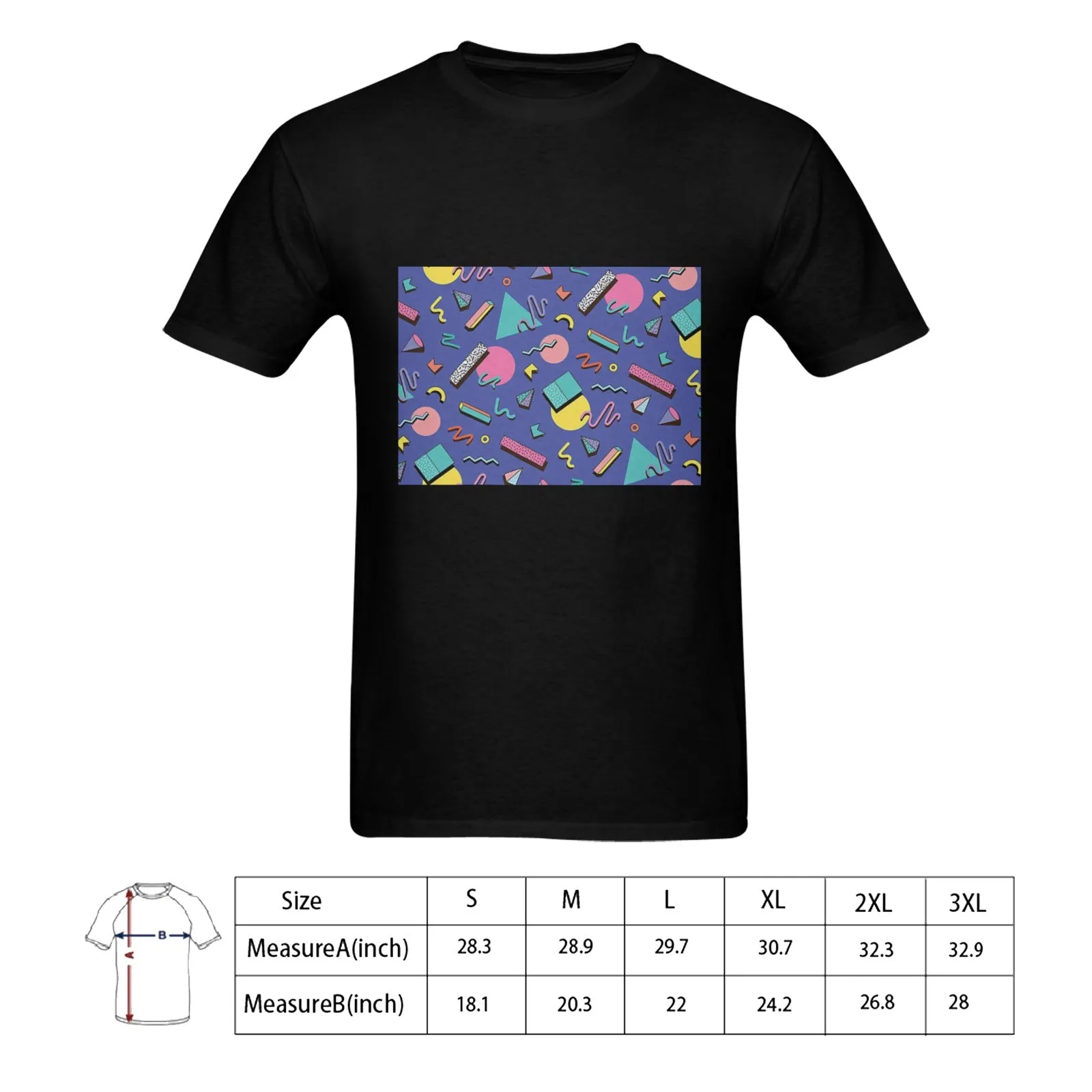 90s Purple Design Men's T-shirt 100% Cotton