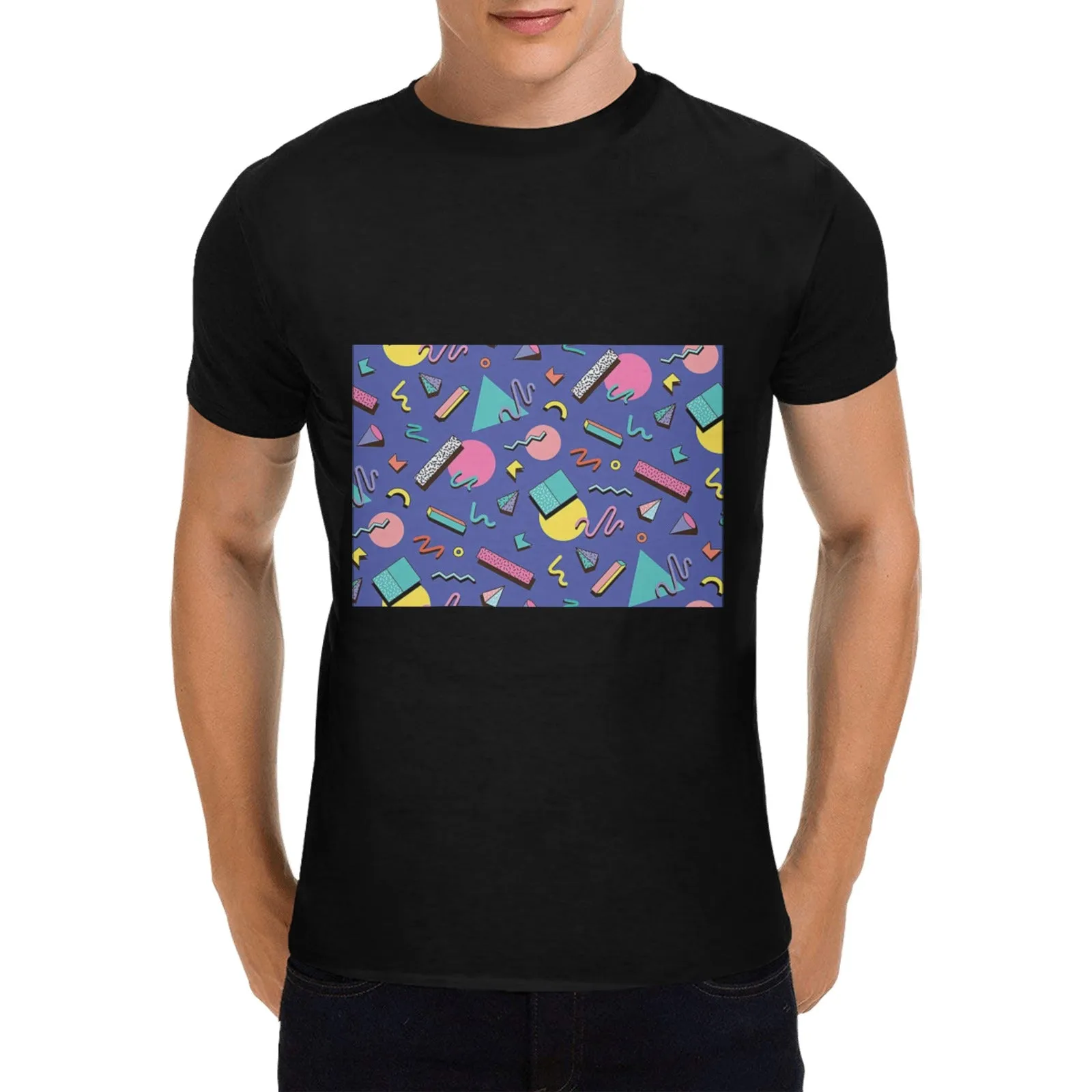 90s Purple Design Men's T-shirt 100% Cotton