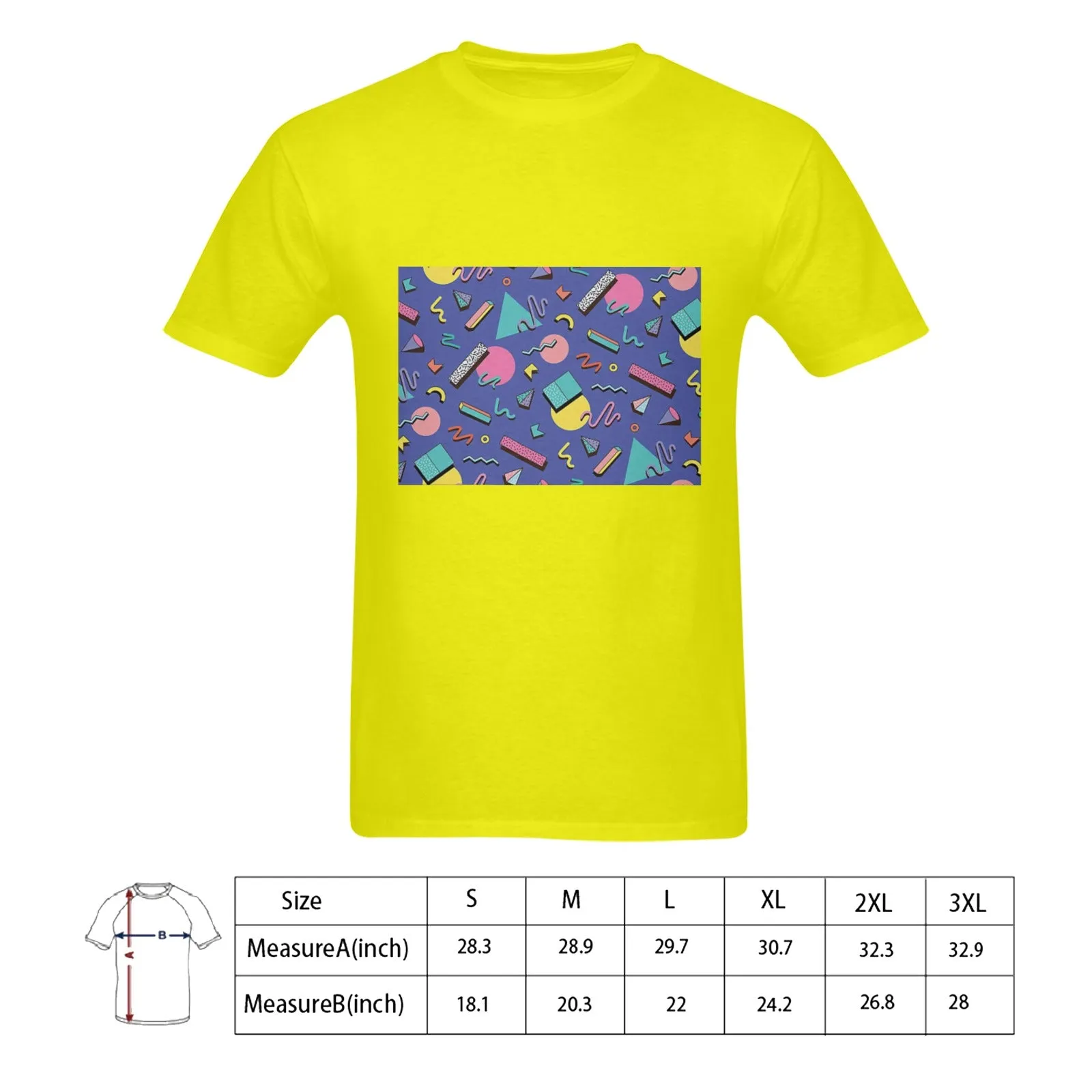 90s Purple Design Men's T-shirt 100% Cotton