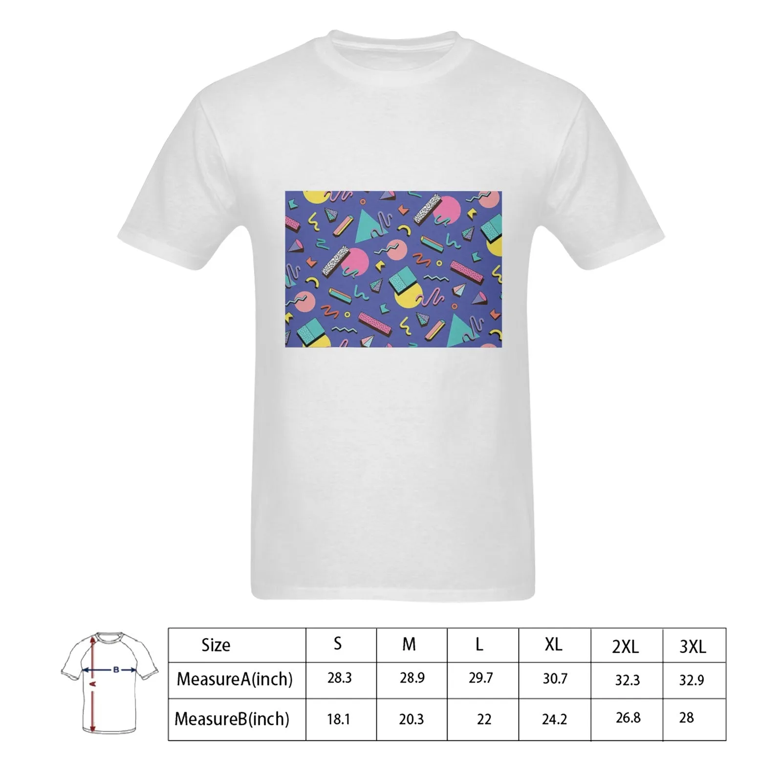 90s Purple Design Men's T-shirt 100% Cotton