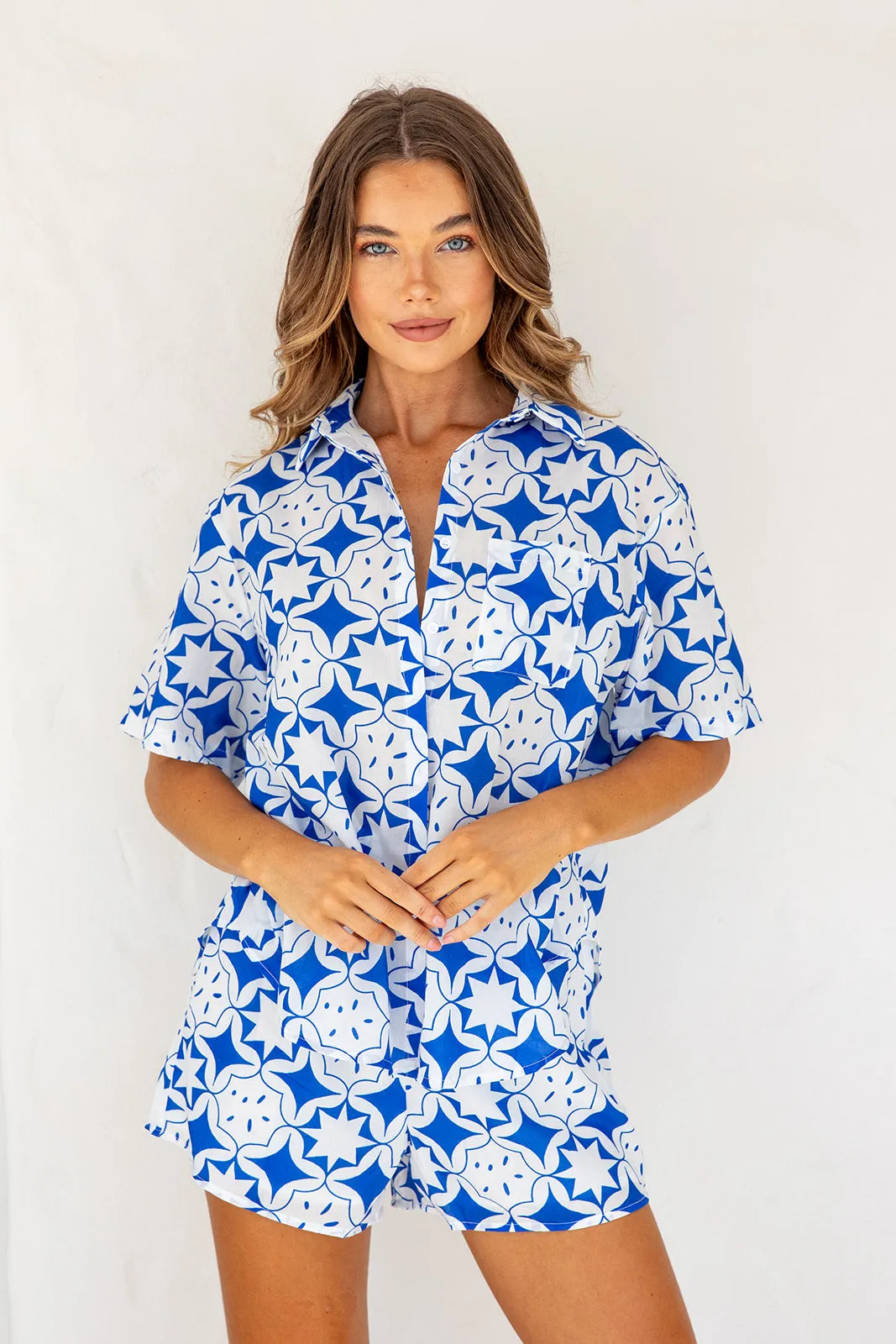 Aaliyah Shirt and Short Set -Blue