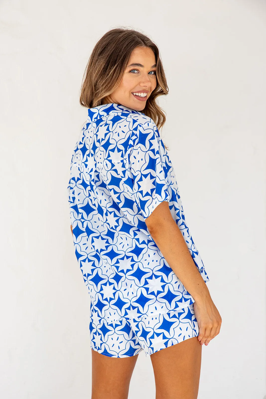 Aaliyah Shirt and Short Set -Blue