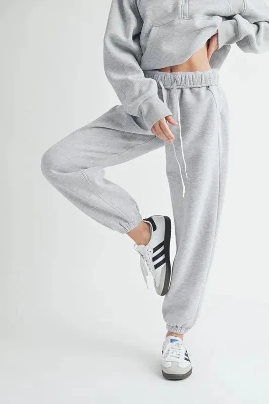 Aemi Co Drawstring Elastic Waist Joggers