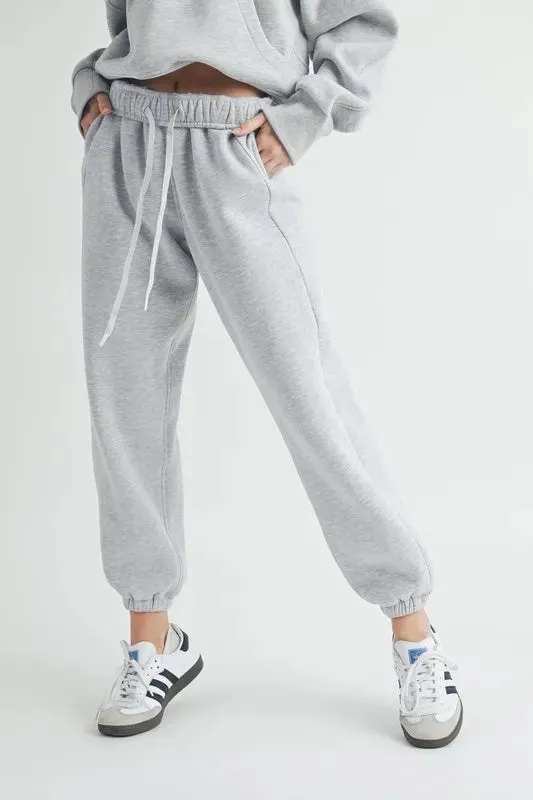 Aemi Co Drawstring Elastic Waist Joggers
