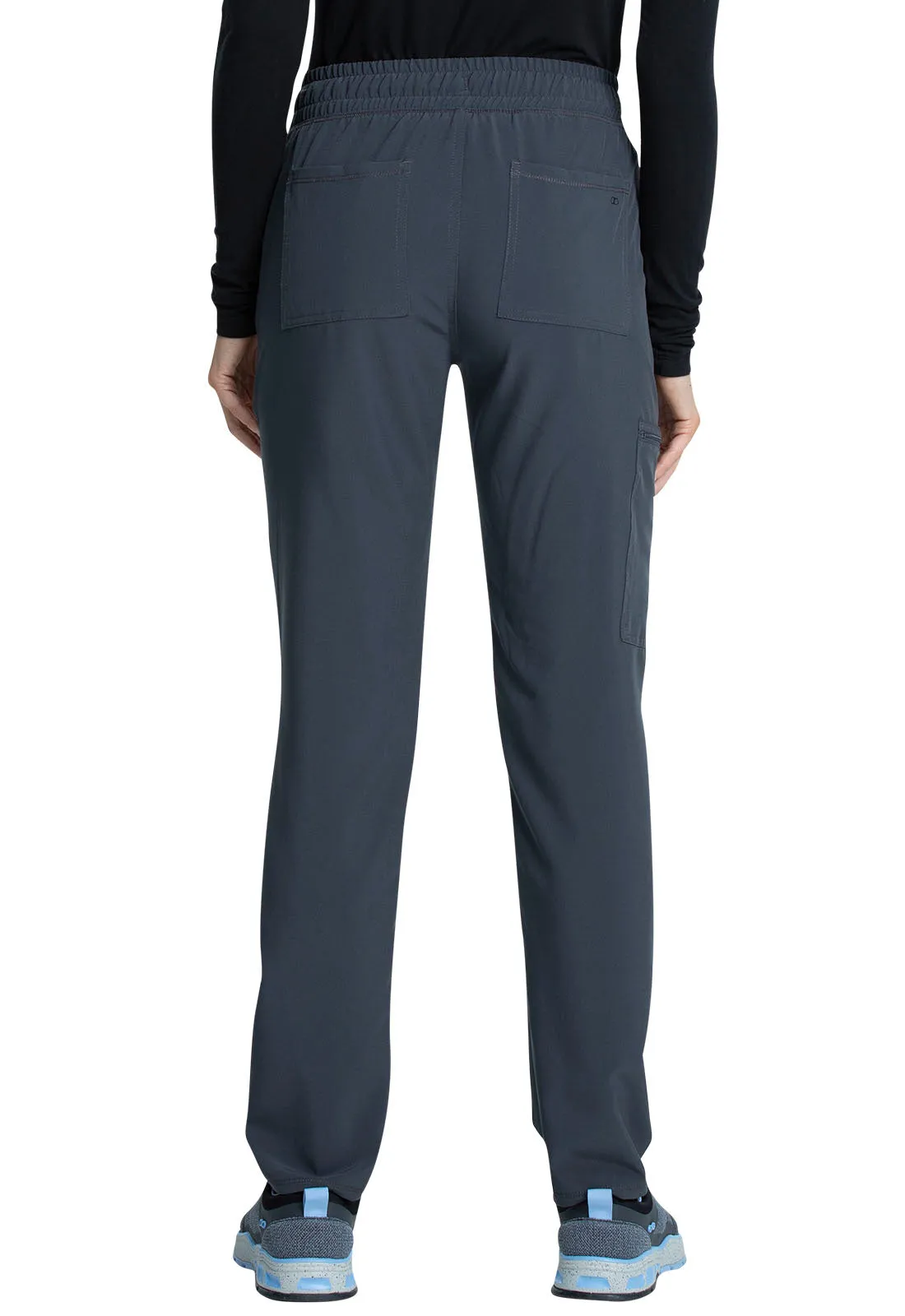 Allura CKA184 Mid Rise Drawstring Tapered Leg Pants Pewter