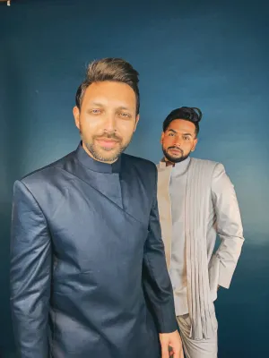 Amit - Lapis - Dark Blue Indo Western Jacket Set