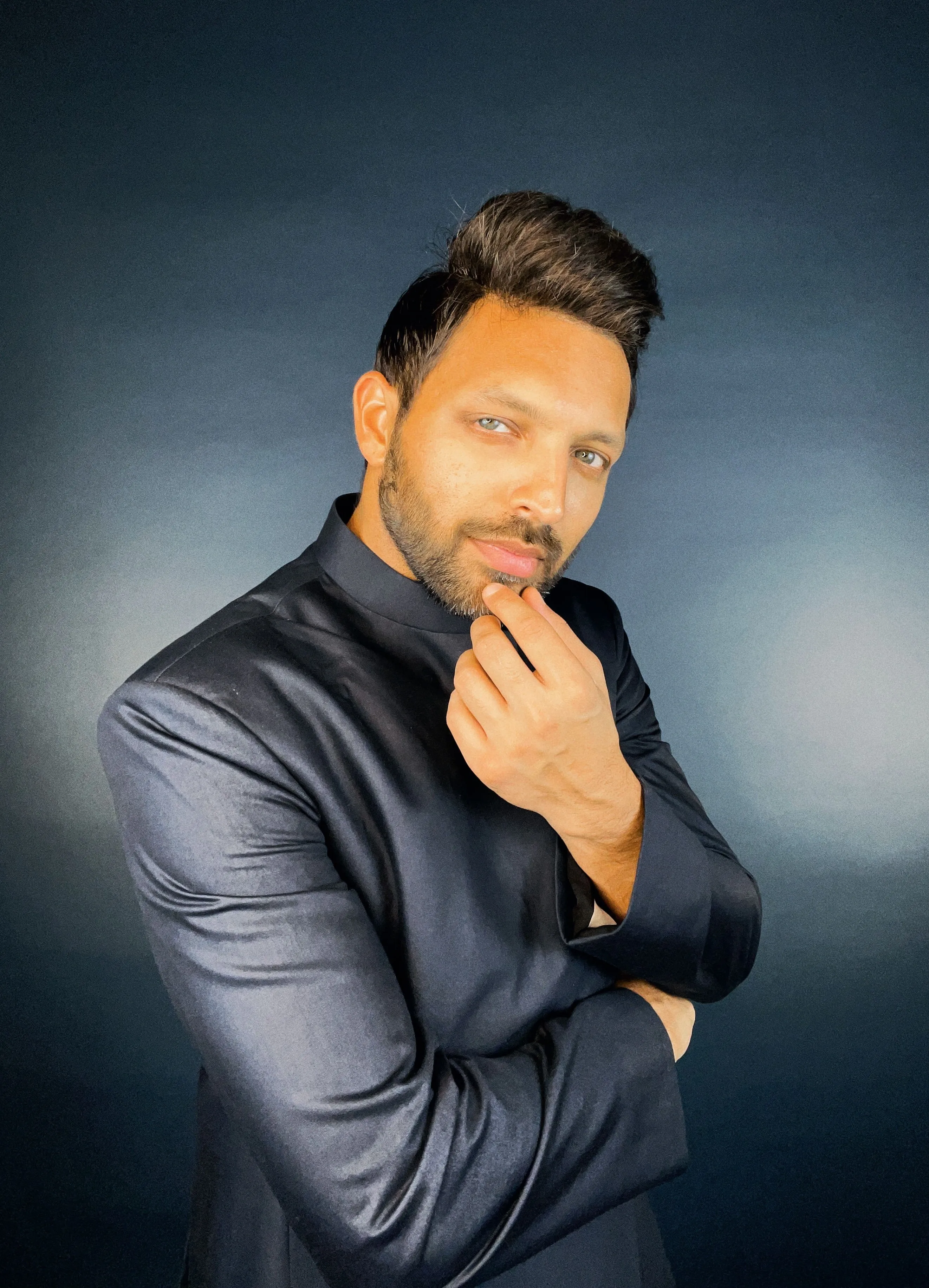 Amit - Lapis - Dark Blue Indo Western Jacket Set