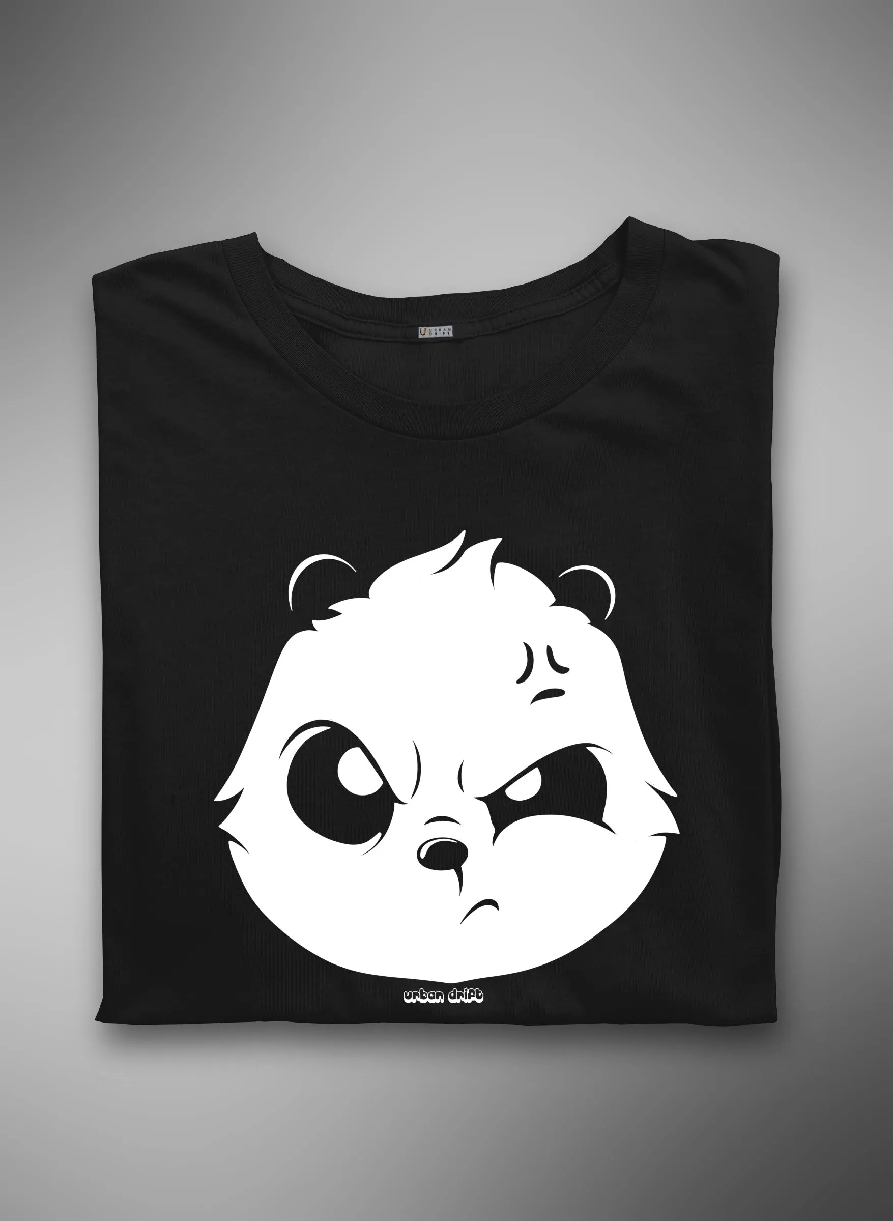 Angry Panda Black Half Sleeve T-Shirt