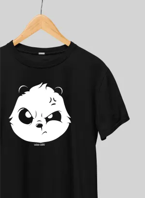 Angry Panda Black Half Sleeve T-Shirt