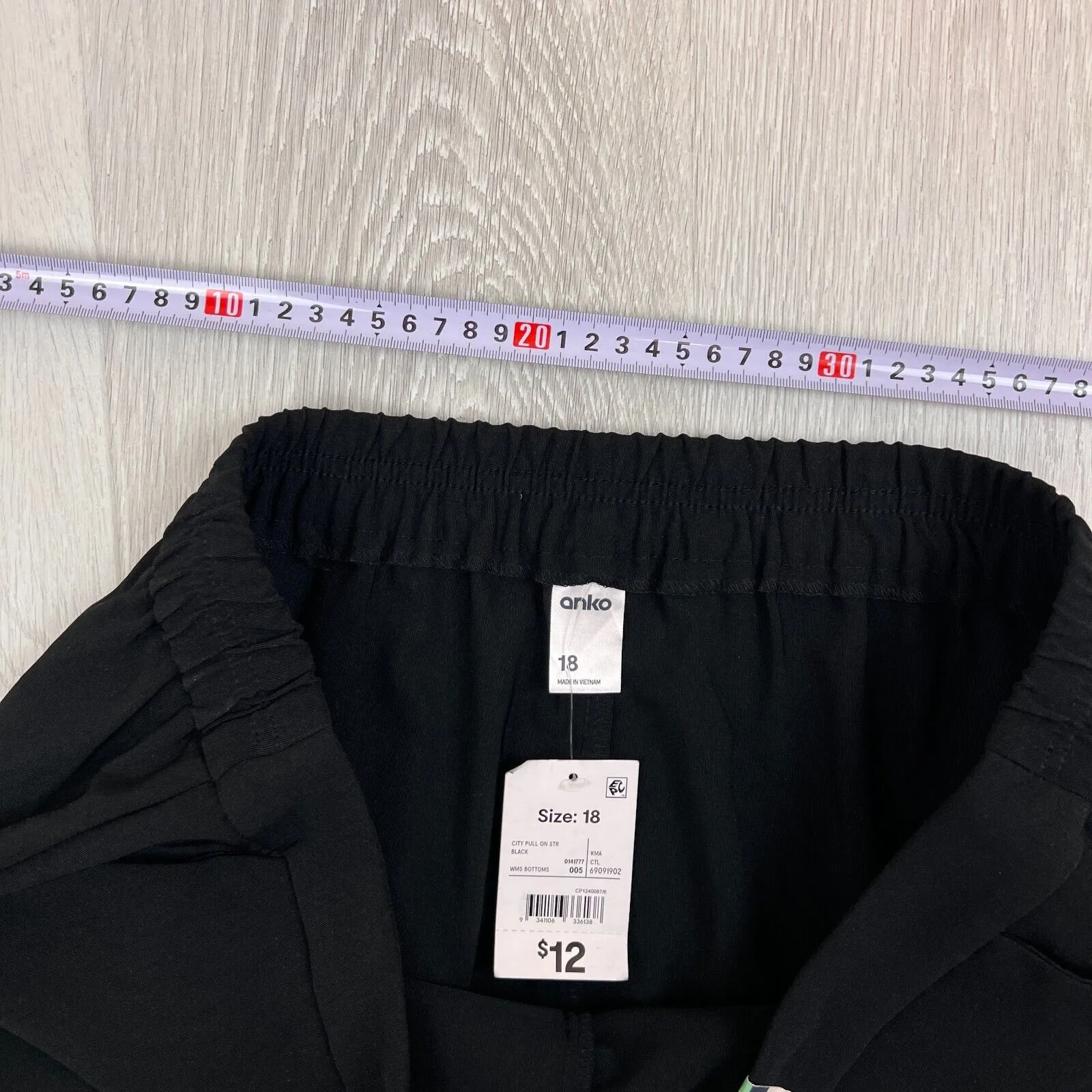 Anko Womens Straight Mid Rise Stretch Black Dress Pants Size 18 (New)