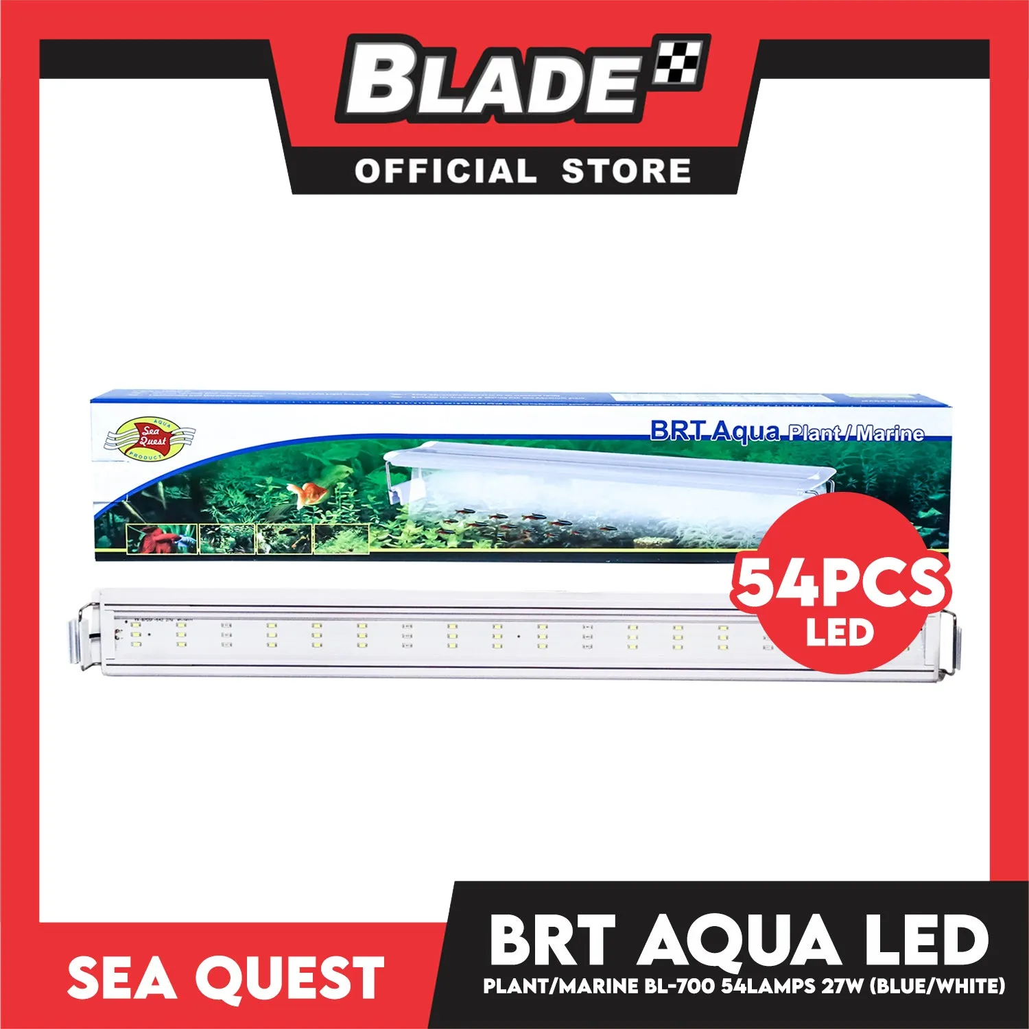 Aqua Sea Quest Product BRT Aqua Plant Marine (Blue/White) BL-700 70cm Lamp Size, 70-80cm Aquarium Size, Lamp Bead 54, 27W Power (30-35 Gallon)