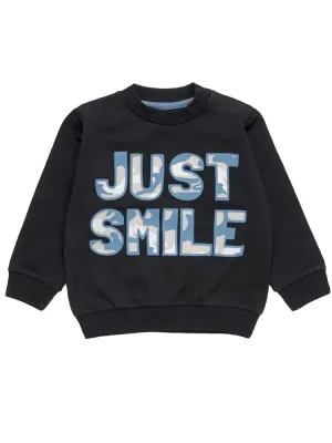 Artie - Just Smile Camo Navy French Terry Sweatshirt