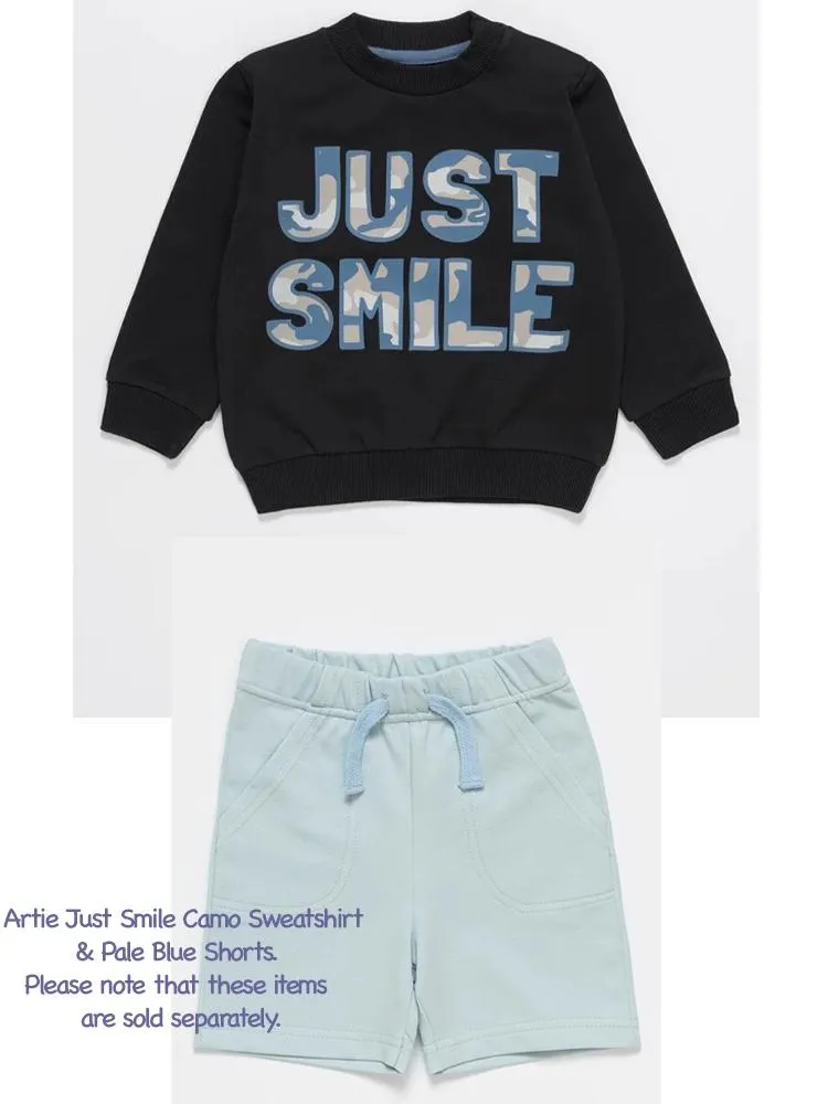 Artie - Just Smile Camo Navy French Terry Sweatshirt