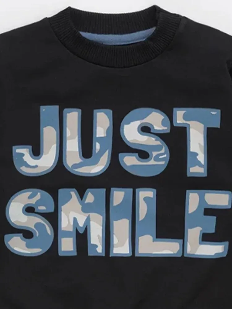 Artie - Just Smile Camo Navy French Terry Sweatshirt