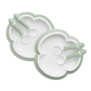 Baby Bjorn Baby Plate, Spoon & Fork 2-Sets (Powder Green)