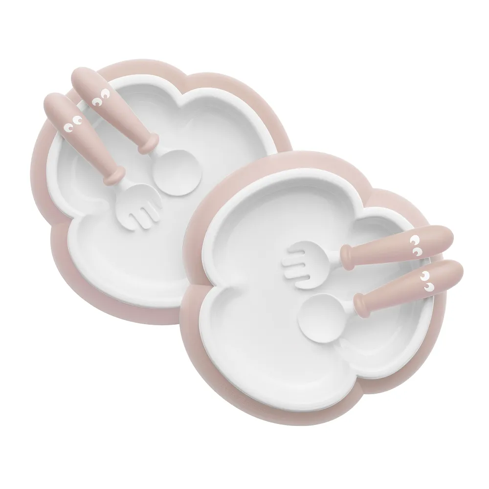 Baby Bjorn Baby Plate, Spoon & Fork 2-Sets (Powder Pink)