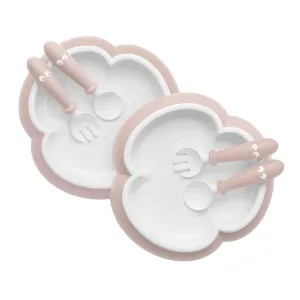 Baby Bjorn Baby Plate, Spoon & Fork 2-Sets (Powder Pink)