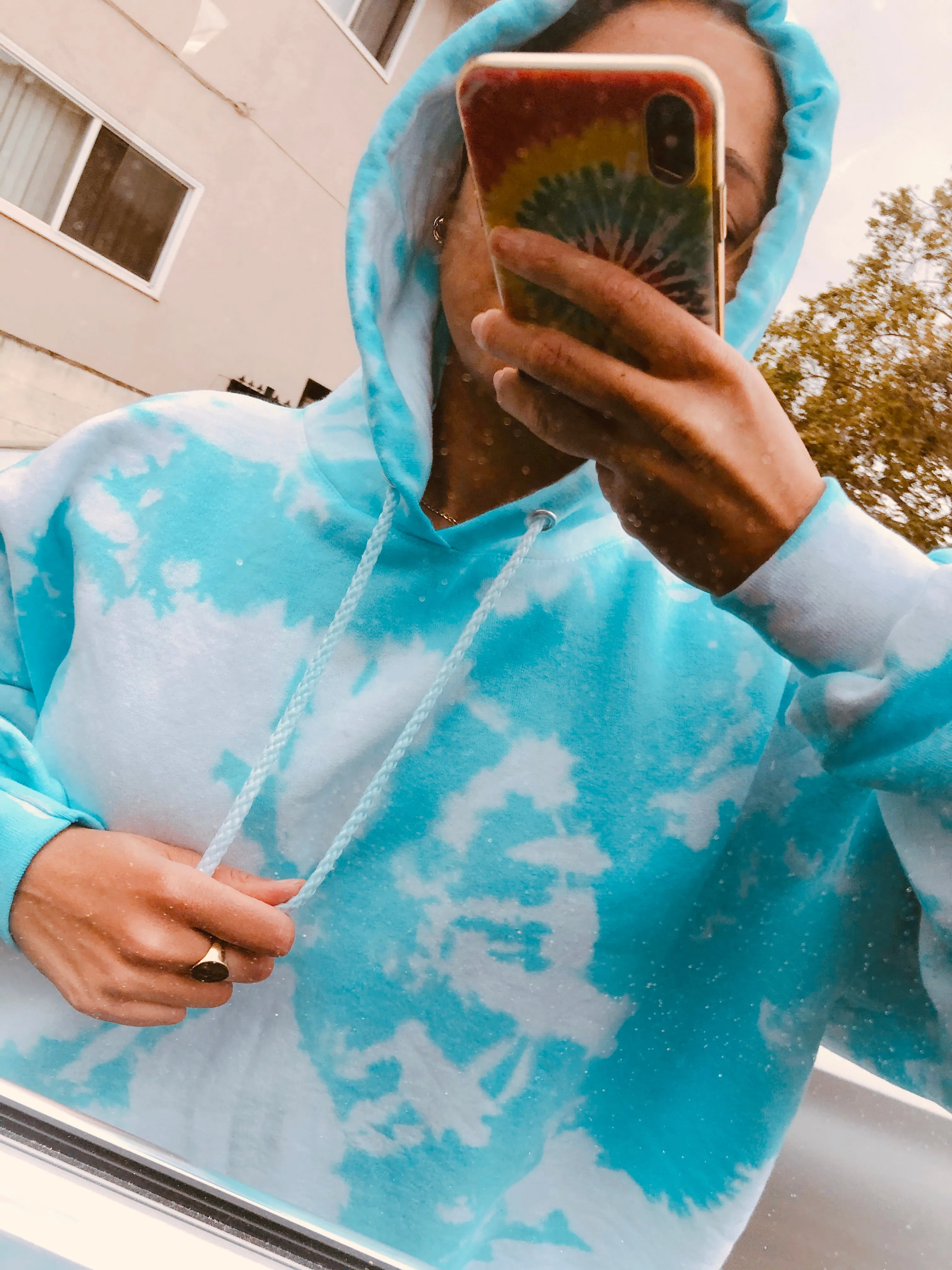 Baby Blue Tie Dye Hoodie