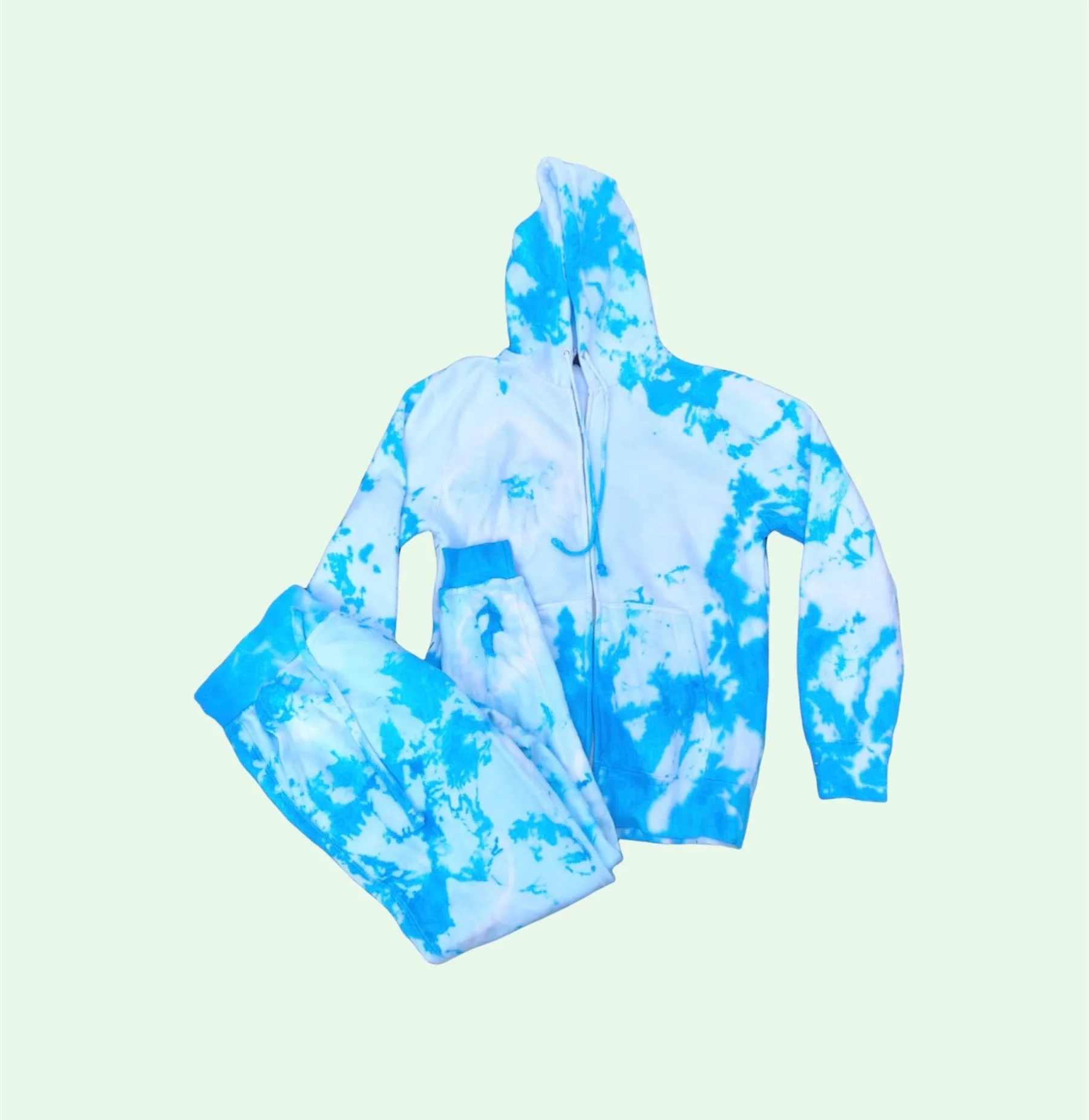 Baby Blue Zip Up Loungewear Set