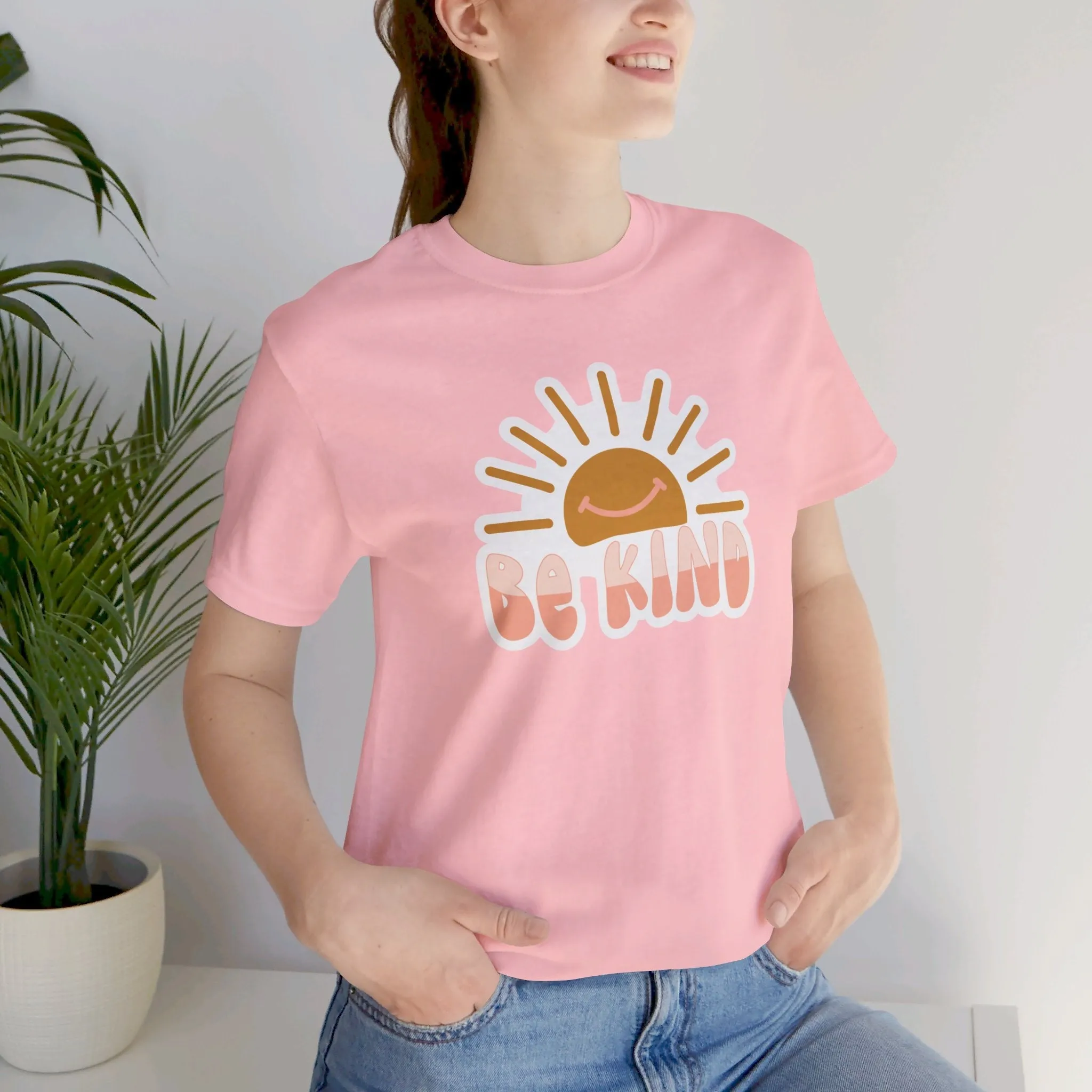 Be Kind Tee, Sunshine, Be Kind, Uplifting Boho, Unisex Jersey Short Sleeve Tee