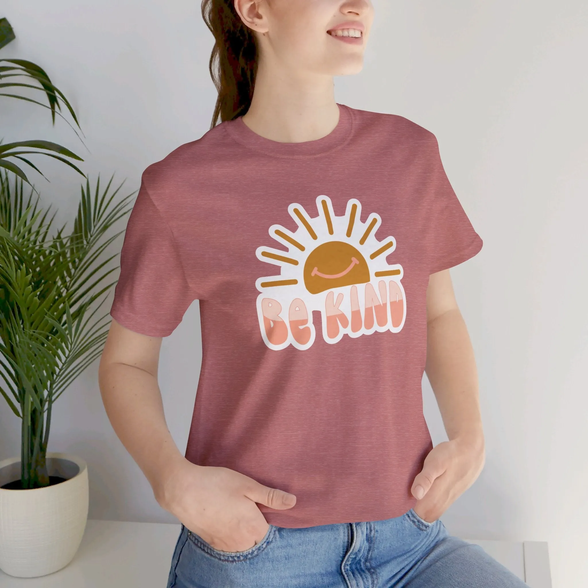 Be Kind Tee, Sunshine, Be Kind, Uplifting Boho, Unisex Jersey Short Sleeve Tee